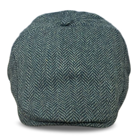 The Original 5-Panel Boston Scally Cap - Dark Olive Green Herringbone - Image 2