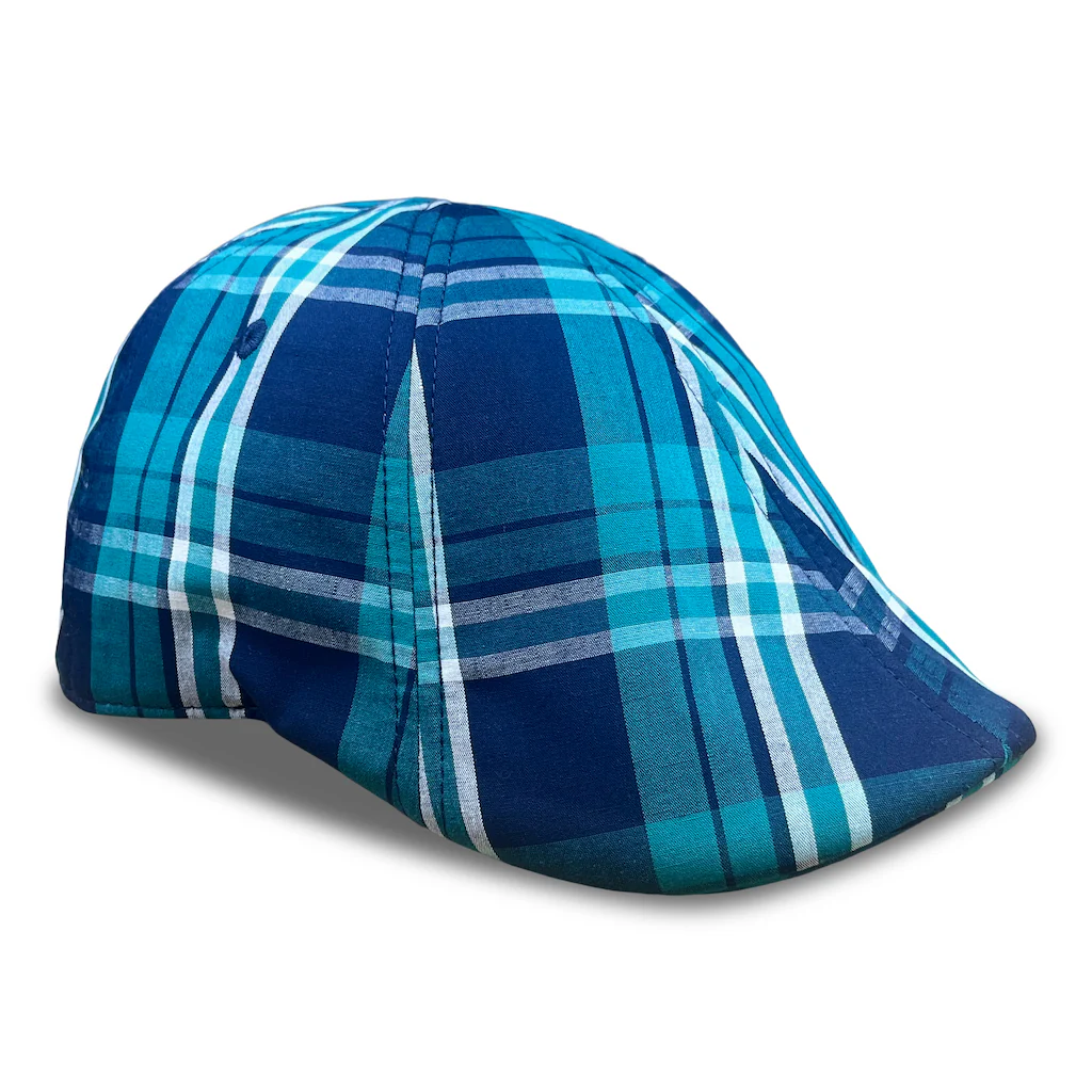 The Sweetwater Plaid Trainer Boston Scally Cap - Tealwater